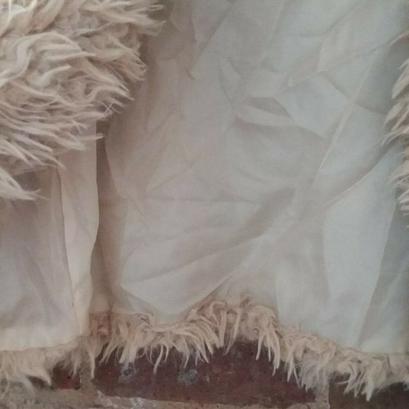 MADE IN YIFAN Cream Long Sleeve Lined Faux Fur Jacket Coat Women Juniors Size XL - Picture 7 of 13